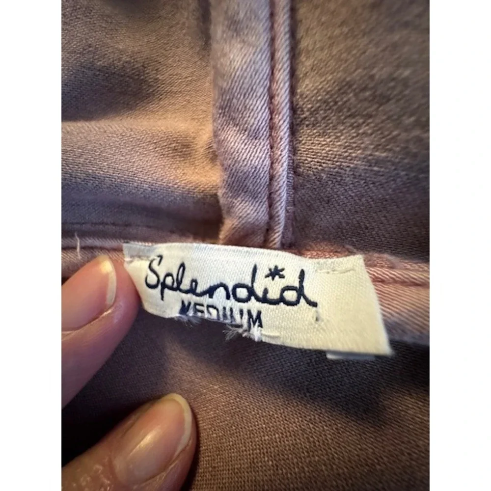 Splendid Pullover Hoodie Sweatshirt Women's Medium Dusty Mauve Quarter Zip - M - Picture 7 of 8
